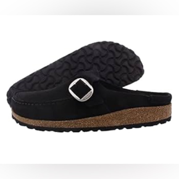 Women’s Birkenstock Buckley suede leather black mules loafers size 6 NWT - Picture 4 of 8